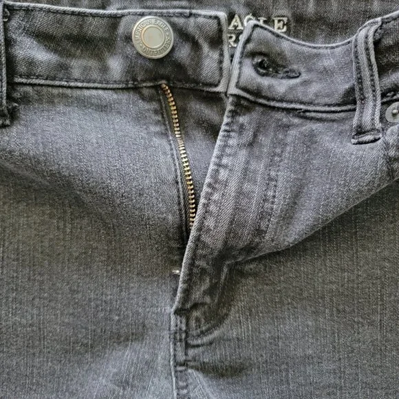 American Eagle Outfitters Hi-Rise Shortie Black Denim Jean Shorts - Picture 12 of 16